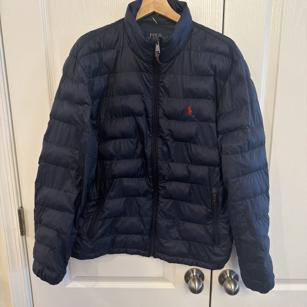 Polo Ralph Lauren Men's L Performance Water Repel Packable Puffer Jacket Navy